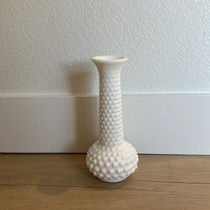 Vintage Milk Glass Hobnail Vase